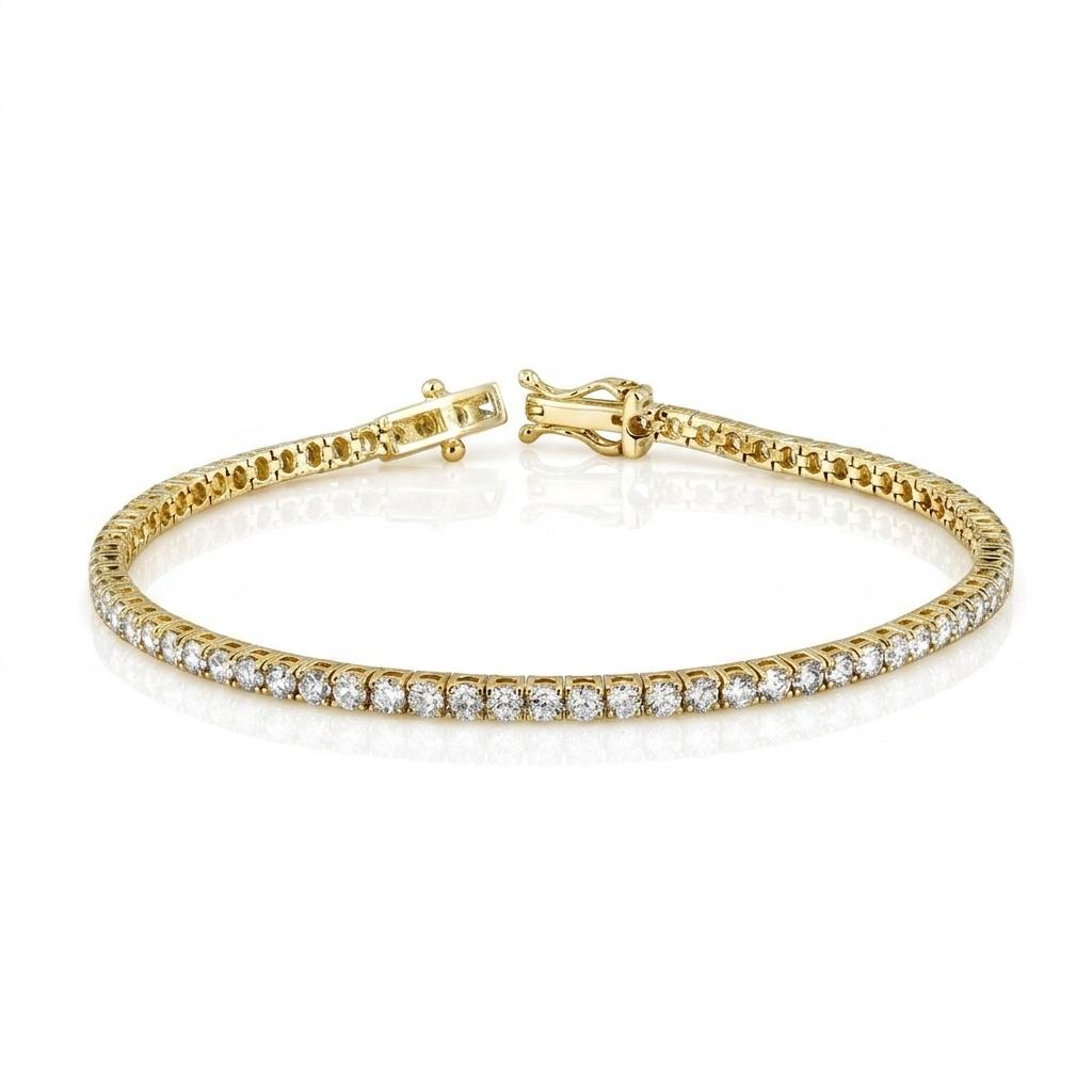Diamond Tennis Bracelet, 4 Prong, 4.00ct, 14k Solid White Yellow Rose Gold, Mother's day gift