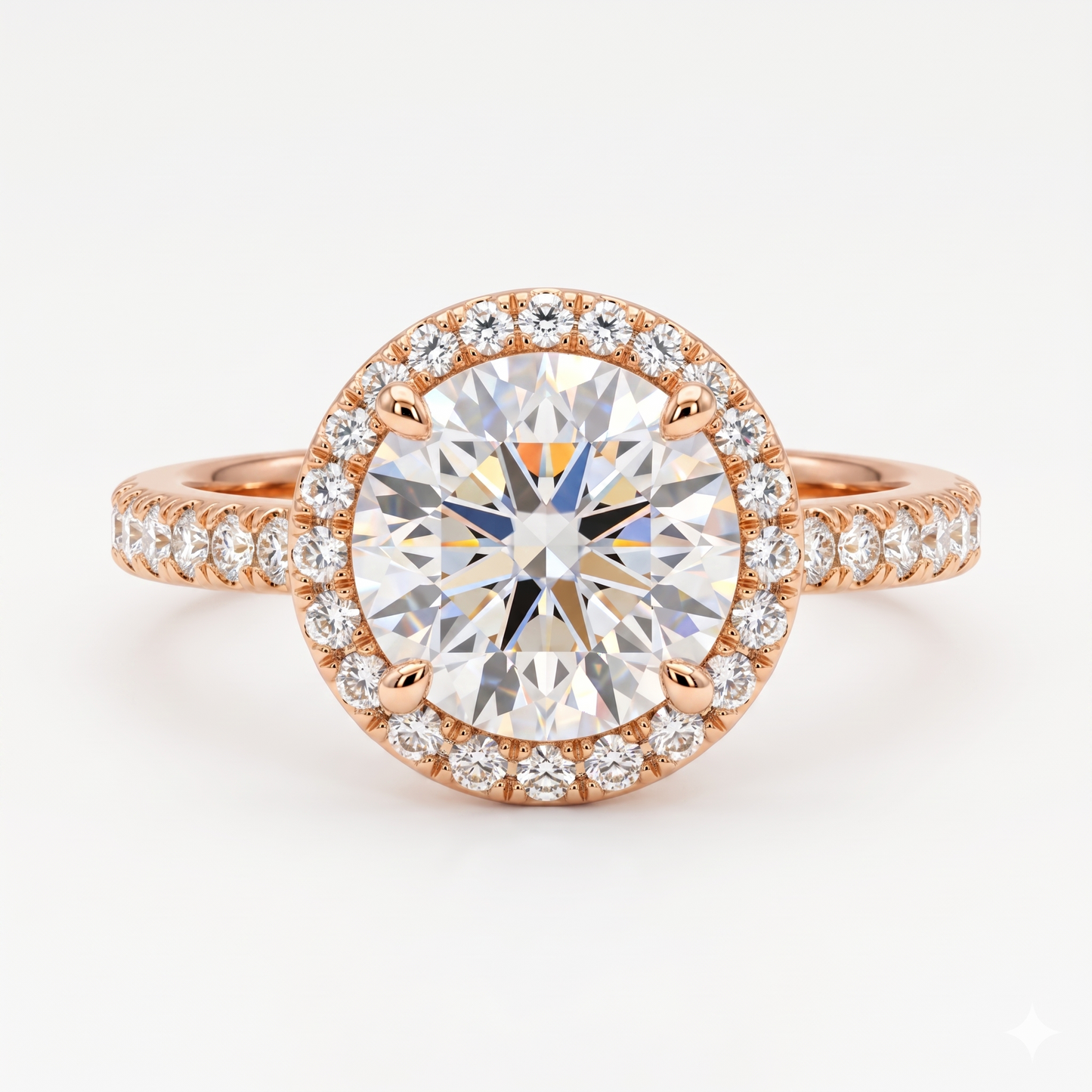 1.50tw Round Cut Halo Lab-Grown Engagement Ring