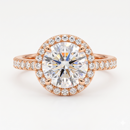 1.50tw Round Cut Halo Lab-Grown Engagement Ring