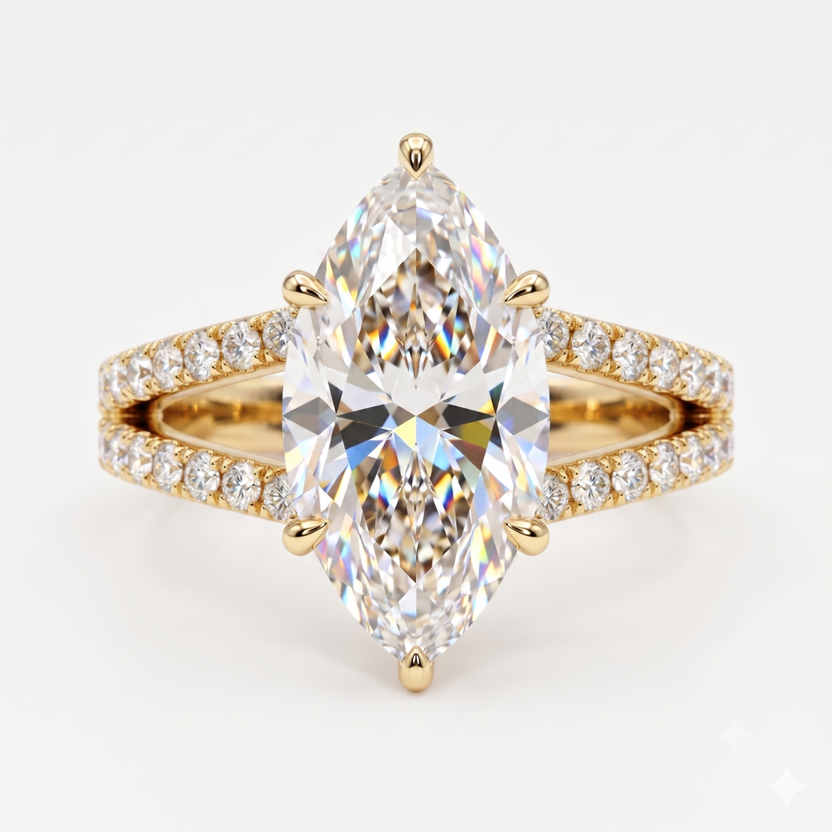 5.00ct Marquise engagement ring with hidden halo