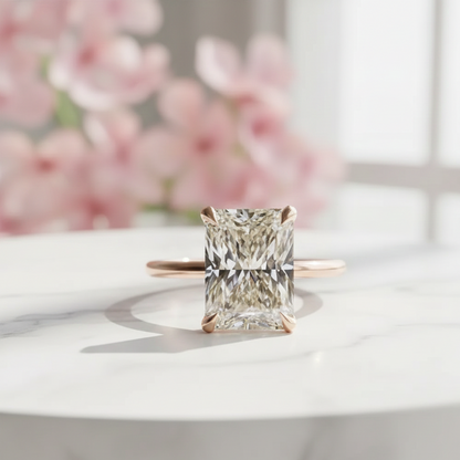 3Ct Radiant Cut Lab-Grown Engagement Ring Solitaire