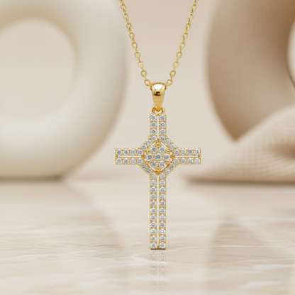0.700 ct Lab-Grown Cross Necklace