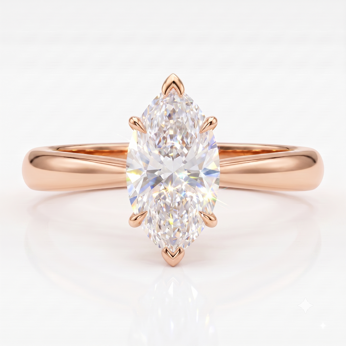1.00CT Marquise Cut Lab Grown Diamond Engagement Ring