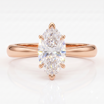 1.00CT Marquise Cut Lab Grown Diamond Engagement Ring