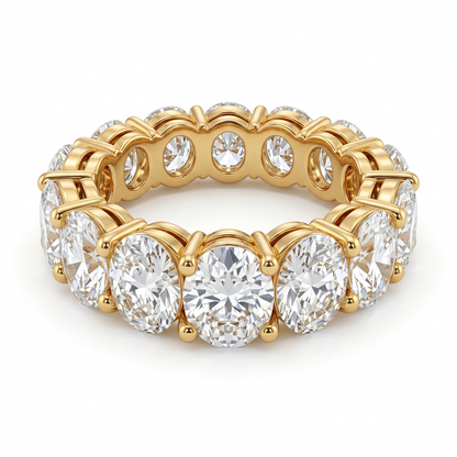 0.780ct Oval Cut Natural Diamond Half Eternity Ring Matching Wedding Band