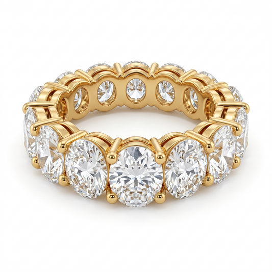 0.780ct Oval Cut Natural Diamond Half Eternity Ring Matching Wedding Band
