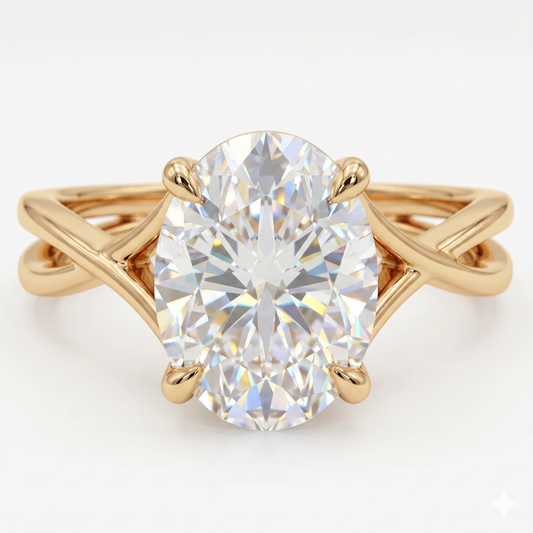1.50ct Oval cut  Solitaire Natural Diamond Engagement Ring