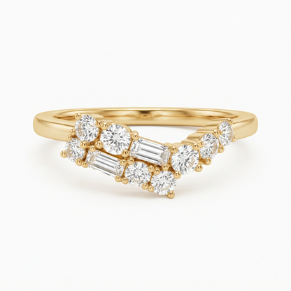 0.300 ct Baguette & Round Cut Lab Grown Diamond Wedding Band