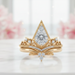 Unique 1.74 CT Kite Cut Engagement Ring Set – Modern Bridal Ring