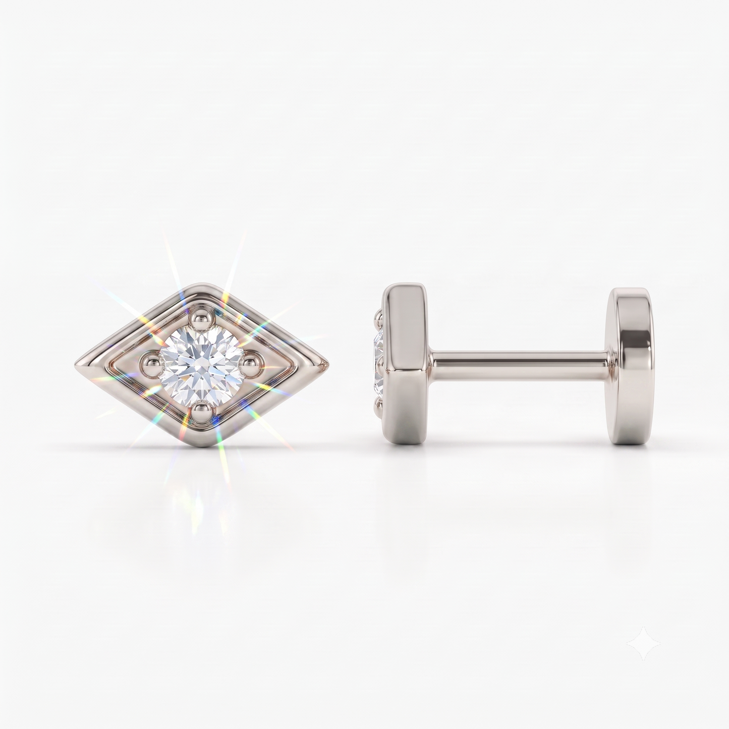 0.03 Ct Evil Eye Lab Grown Diamond Stud Earrings