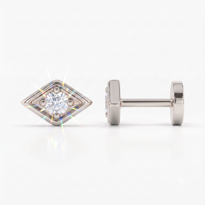 0.03 Ct Evil Eye Lab Grown Diamond Stud Earrings