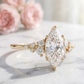 solitaire marquise engagement ring with wedding band​

