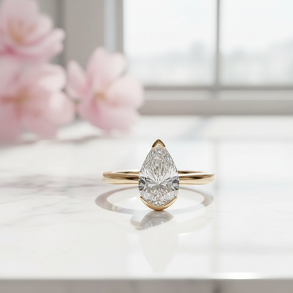 1.25 ct Pear Lab-Grown Engagement Ring - Elegant Solitaire