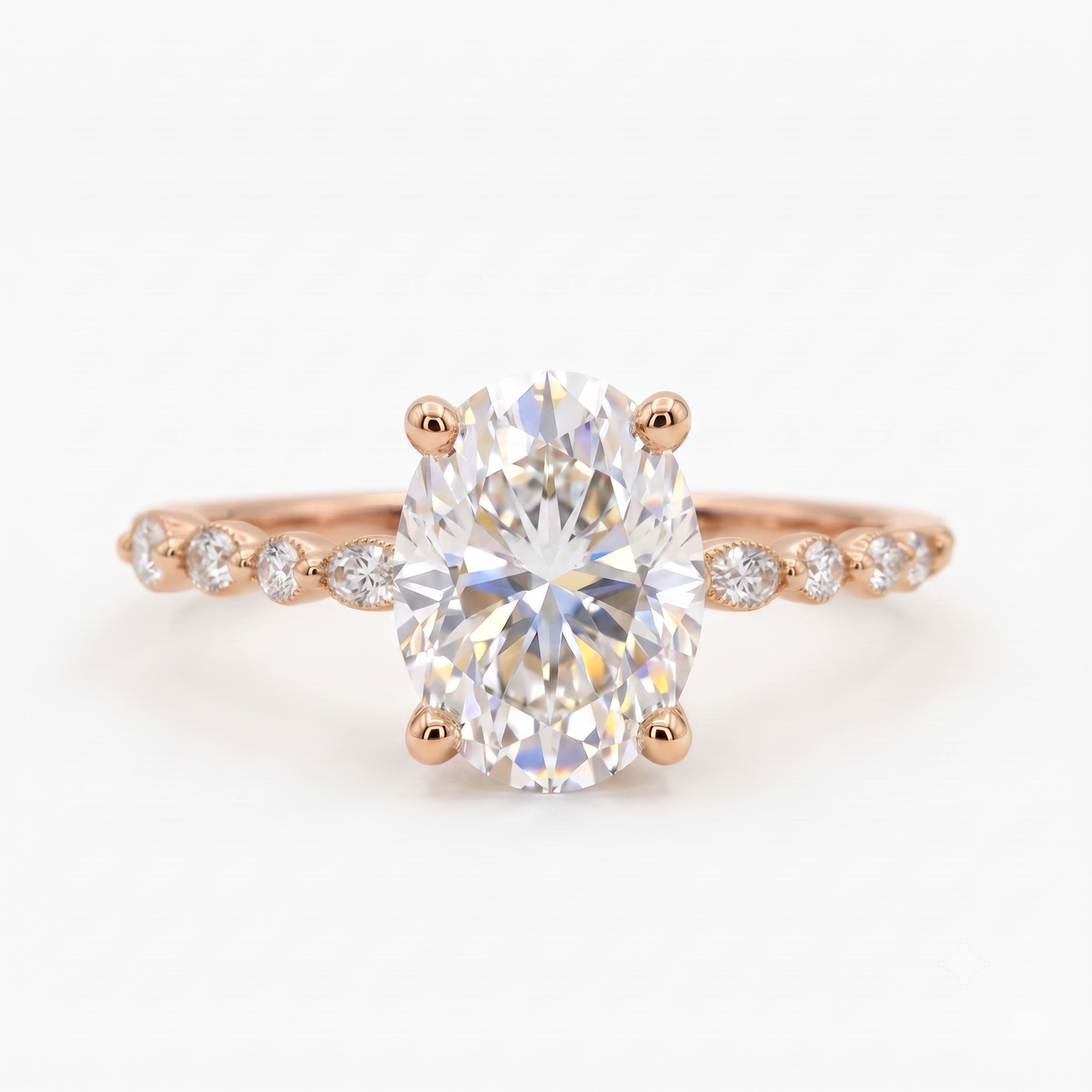 1.50 CT Oval Lab Grown Diamond Engagement Ring