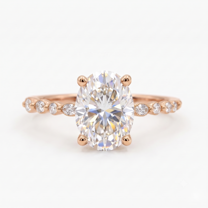 1.50 CT Oval Lab Grown Diamond Engagement Ring