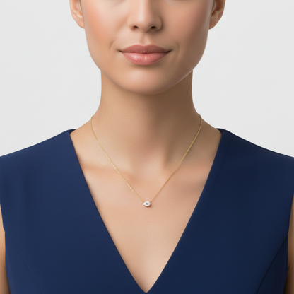0.500ct Oval Cut Lab Grown Diamond Solitaire Necklace