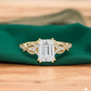 1.6CT Emerald Cut Lab Grown Diamond Engagement Ring