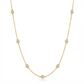 gold necklace with round diamond pendant​

