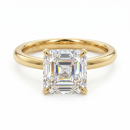 1.50Ct Asscher Cut Lab Grown Diamond Engagement Ring in 14k Yellow Gold