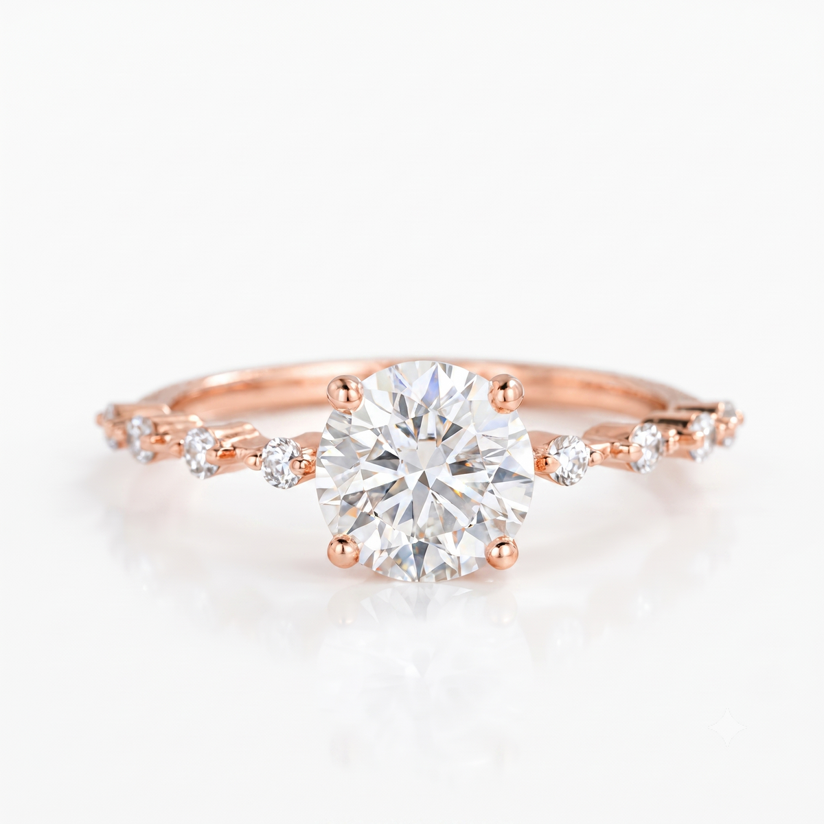 1.12 ct Round Lab Diamond Engagement Ring | Amavida