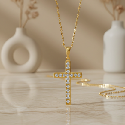 cross moissanite pendant