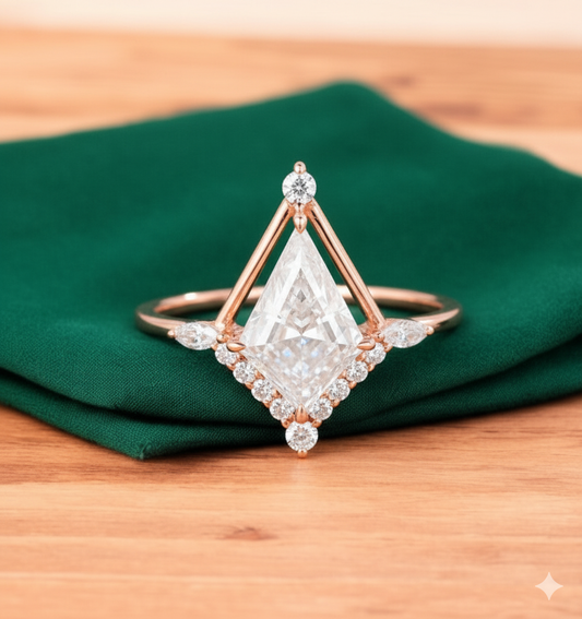1.700ct Vintage Kite-Cut Lab-Grown Diamond Engagement Ring