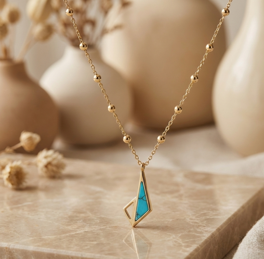 Blue Moon Turquoise Pendant Necklace