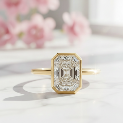 1.750 ct Radiant Cut Lab-Grown Engagement Ring - Bezel Set