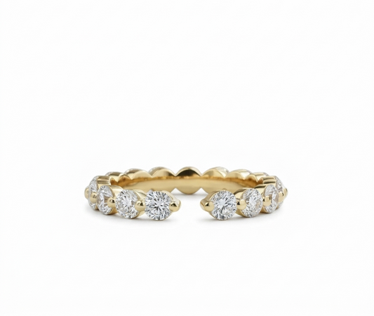 0.600 Ct 3mm Round Lab-Grown Open Wedding Band
