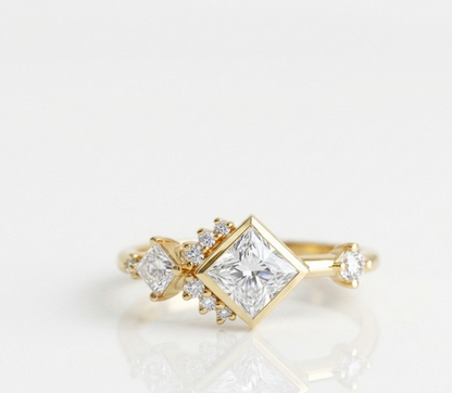1.05 Ct Princess Cut Lab Grown Diamond Engagement Ring