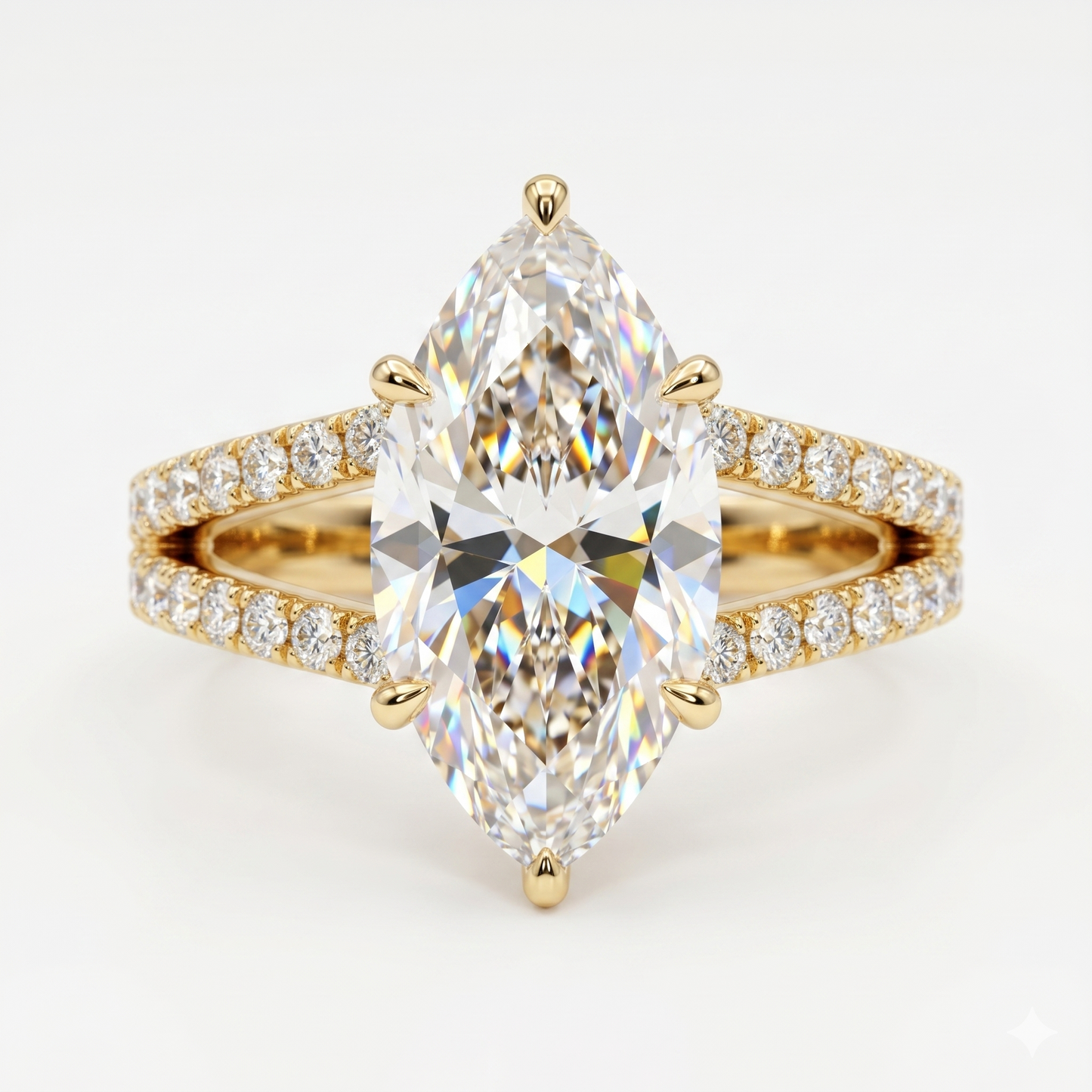 5.00ct Marquise engagement ring with hidden halo