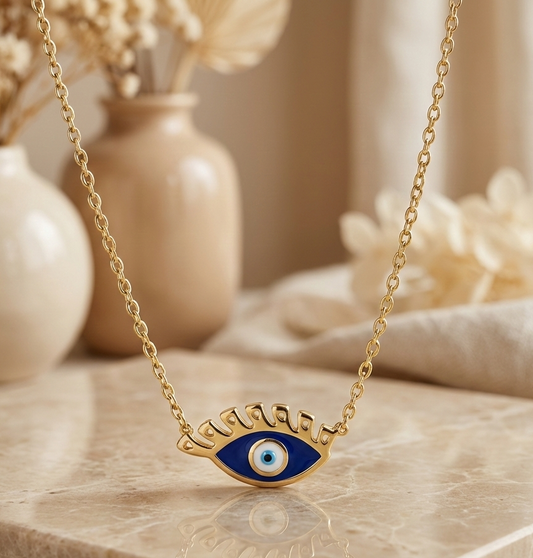 Gold Evil Eye Necklace – Protection Pendant Jewelry