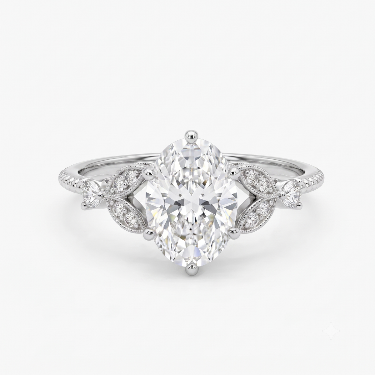 1.320 Ct Oval Lab Diamond Ring – Vintage Art-Deco Engagement Piece