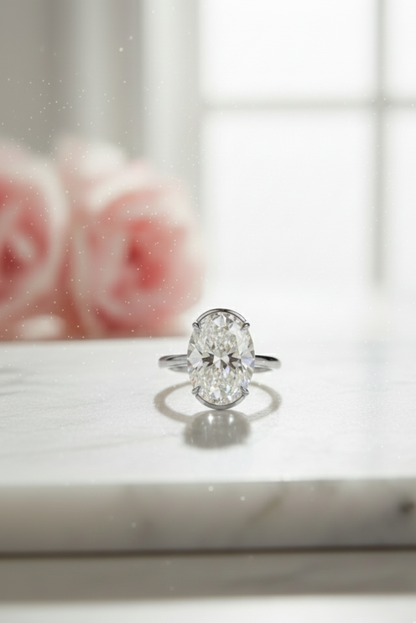1.50CT Oval Cut Lab-Grown Engagement Ring – 14K Gold Solitaire Ring