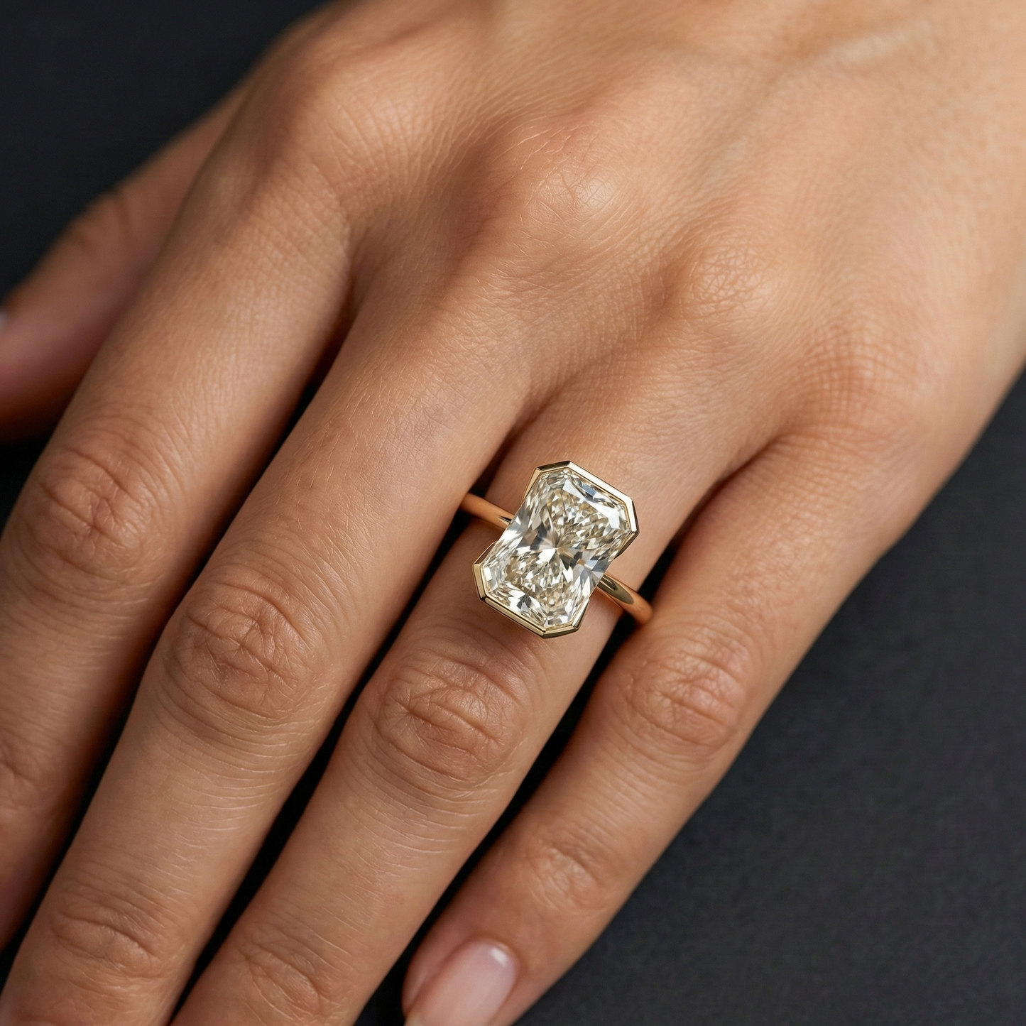 radiant cut engagement rings gold​

