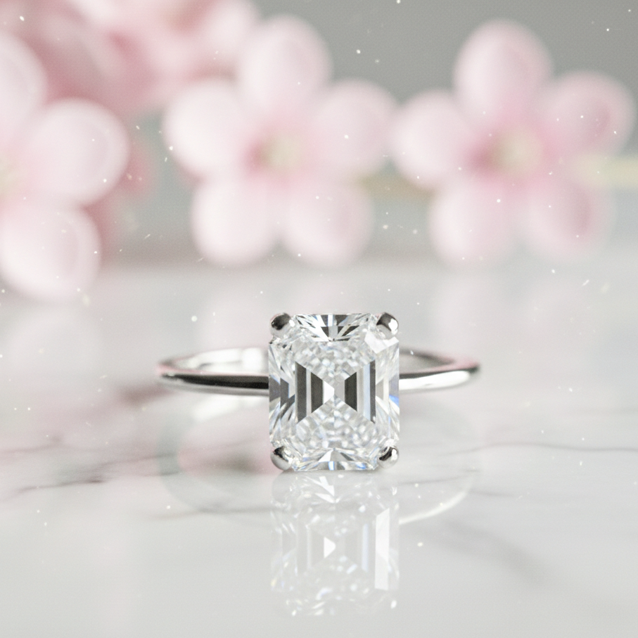 1.500ct Radiant Cut Lab-Grown Solitaire Engagement Ring