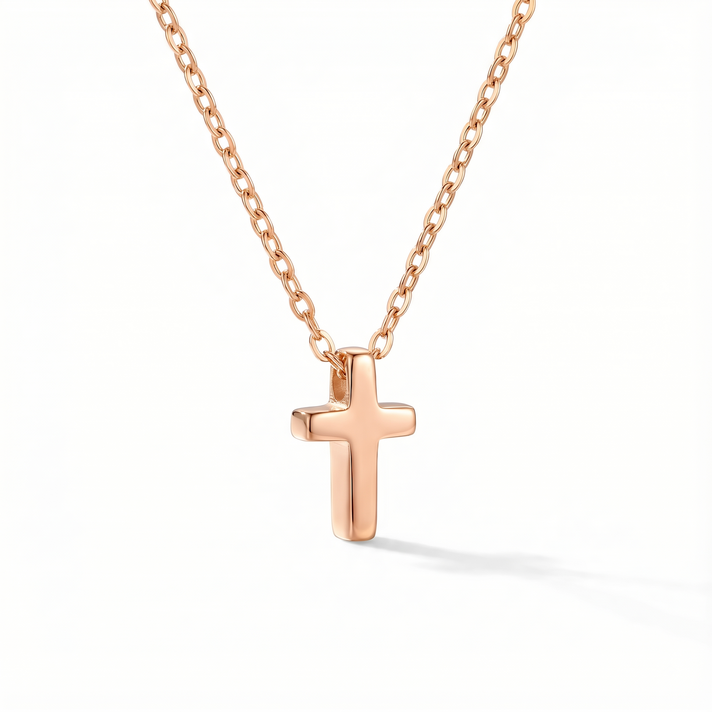 14K Gold Dainty Cross Necklace - Minimal Tiny Pendant
