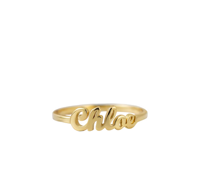14K Solid Gold Personalized Name Ring – Custom Jewelry