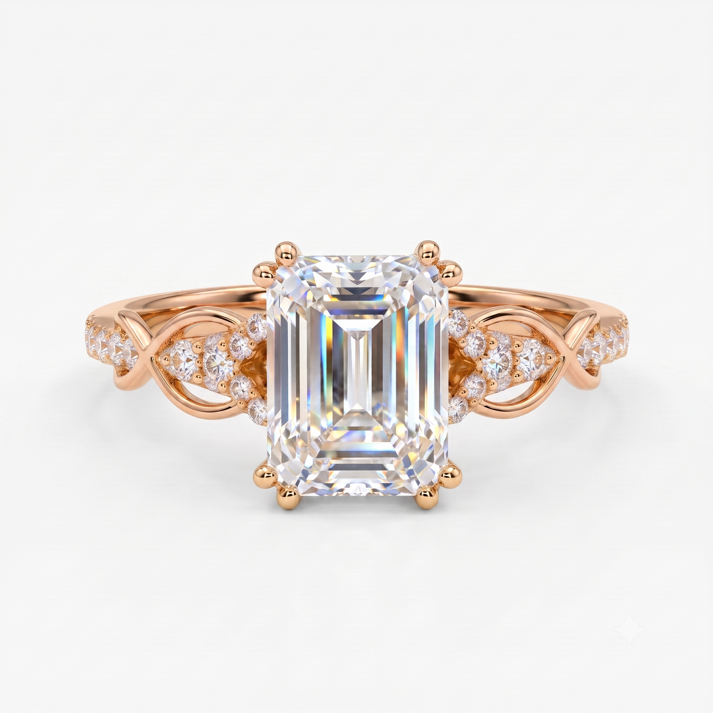 1.60ct Emerald Cut Lab Diamond Engagement Ring