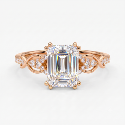 1.60ct Emerald Cut Lab Diamond Engagement Ring