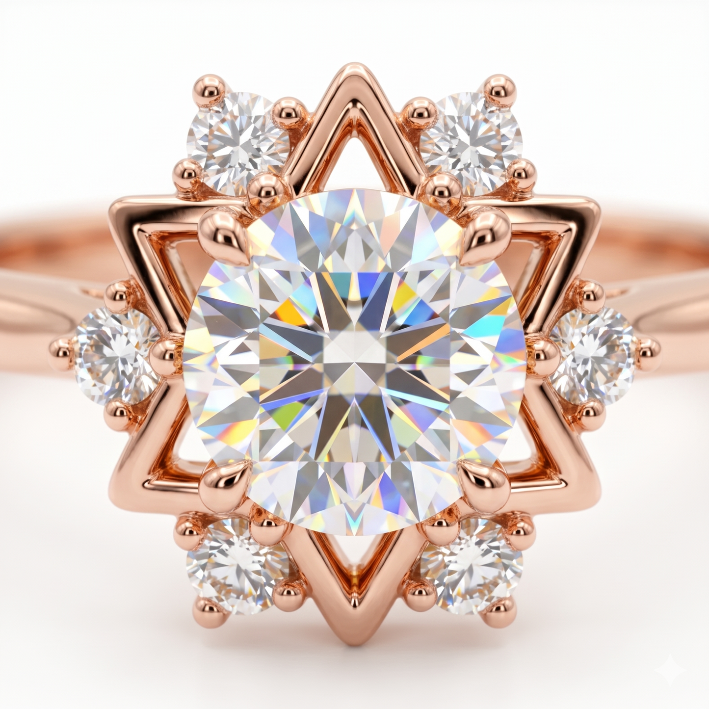 1.30ct  Round Cut Celestial Lab Grown Diamond Engagement Ring