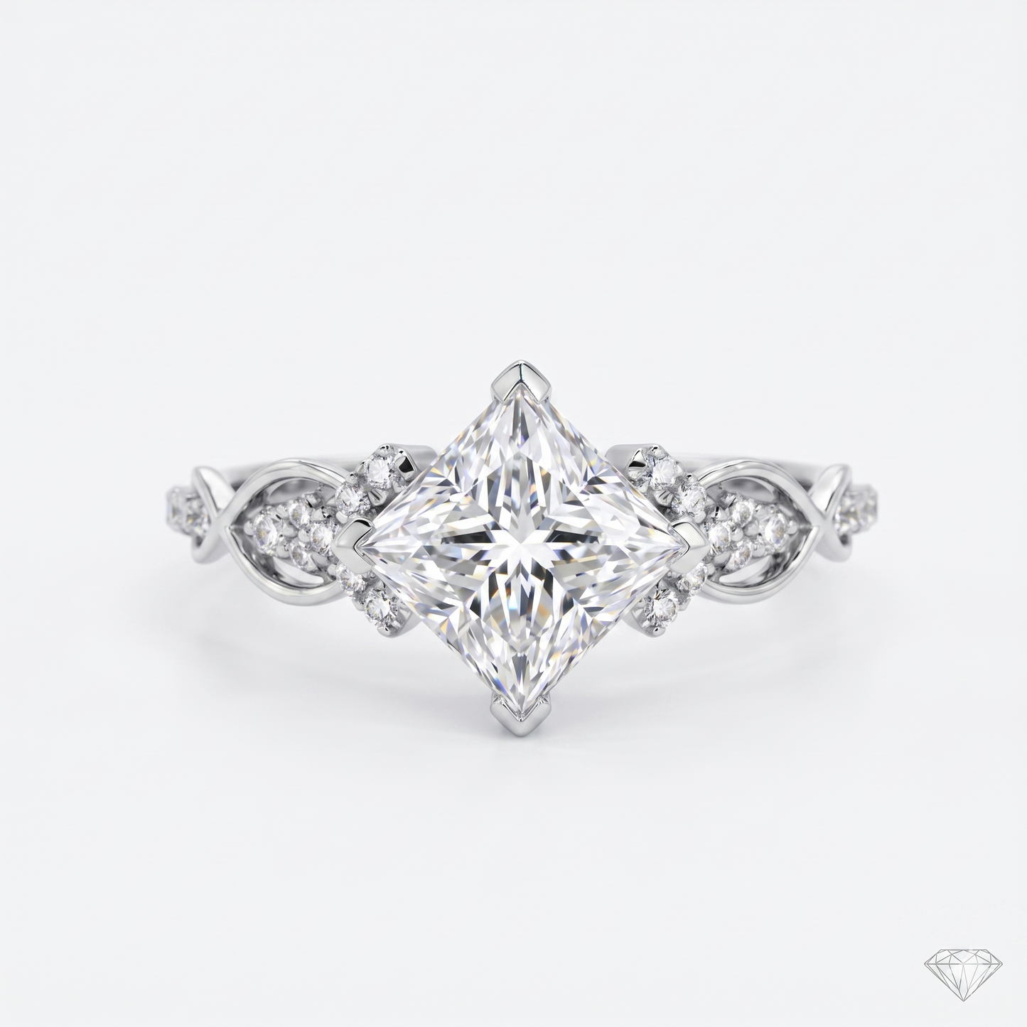 1.50 ct Princess Cut Lab-Grown Diamond Vintage Twist Ring