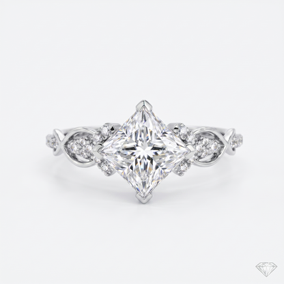 1.50 ct Princess Cut Lab-Grown Diamond Vintage Twist Ring