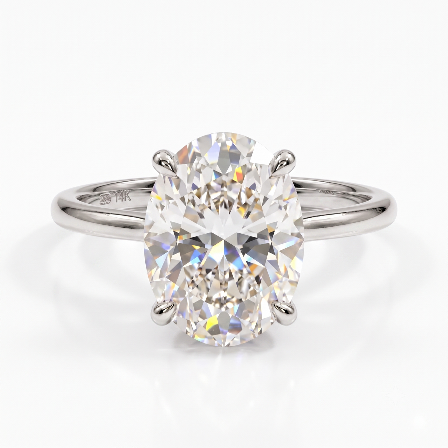 1.00CT Oval Lab Grown Diamond Hidden Halo Engagement Ring