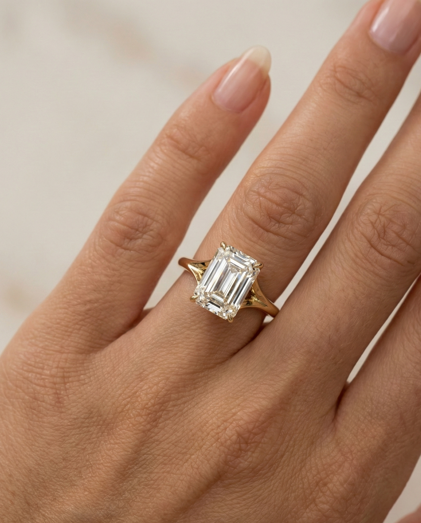 moissanite emerald cut engagement rings​

