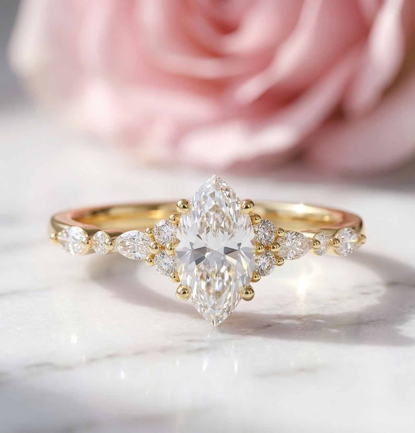 0.710ct Marquise Lab Grown Diamond Solitaire Engagement Ring