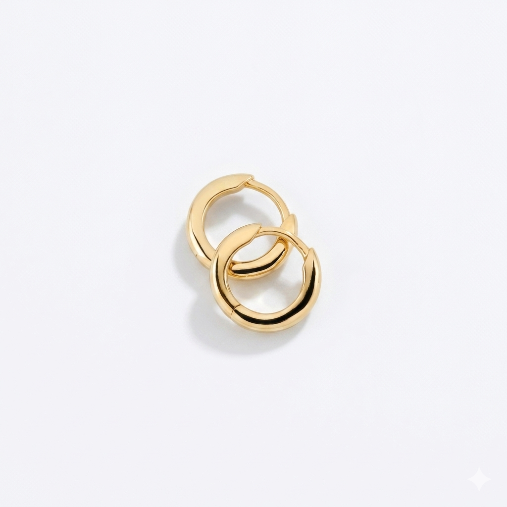 Classic Gold Tube Huggie Hoops • 14k Gold Hoops
