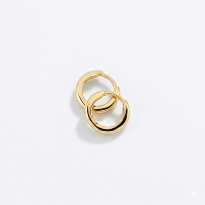 Classic Gold Tube Huggie Hoops • 14k Gold Hoops