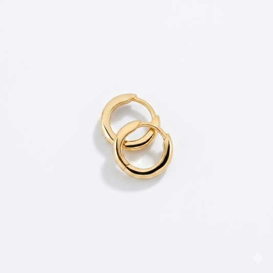 Classic Gold Tube Huggie Hoops • 14k Gold Hoops