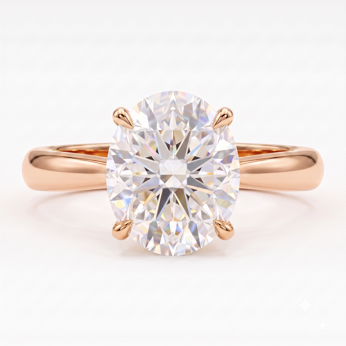 1.00CT Oval Cut Lab Grown Diamond Solitaire Engagement Ring
